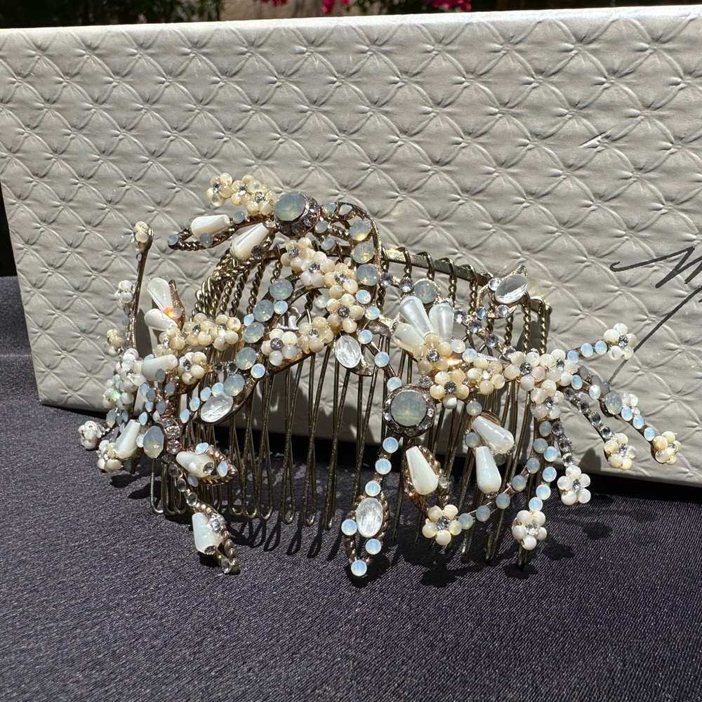Maria Elena Couture Comb with Swarovski Crystals and semi-precious stones